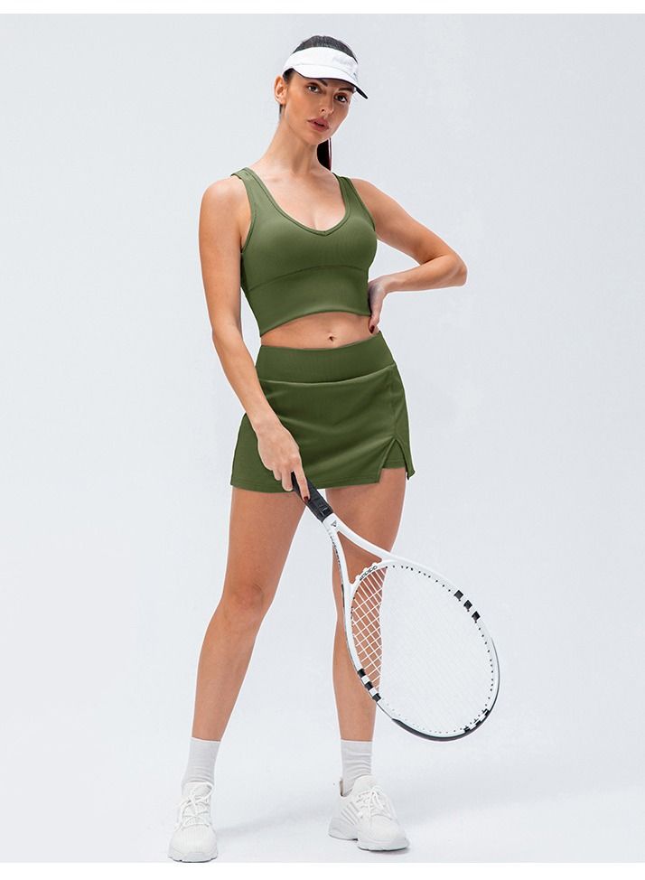 Loquat High resilient speed to dry yoga sports tank top tennis skirt suits  - Image 3
