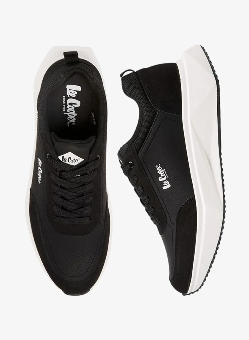 لي كوبر Men'S Panelled Lace-Up Sneakers With Pull Tabs