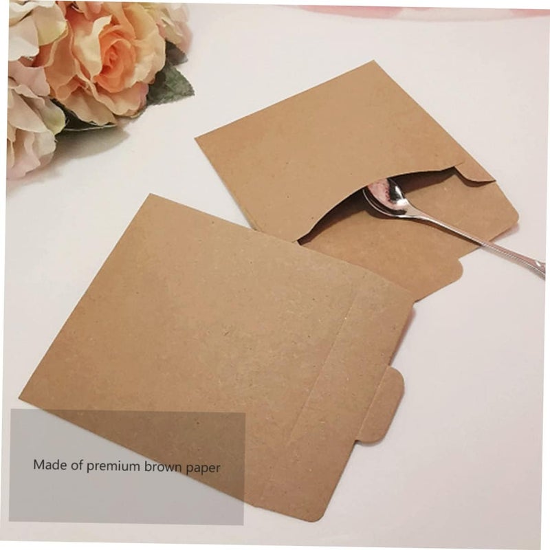 أكياس ورقية من نوع GALPADA Kraft Paper، عبوة 50 قطعة، بنية اللون، للأقراص المدمجة والبطاقات والدعوات وتغليف الأعياد - Image 5