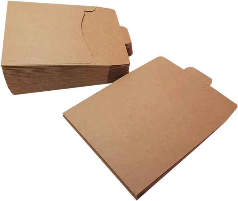 أكياس ورقية من نوع GALPADA Kraft Paper، عبوة 50 قطعة، بنية اللون، للأقراص المدمجة والبطاقات والدعوات وتغليف الأعياد - Image 1