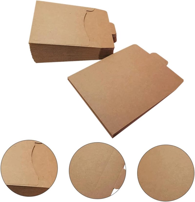 أكياس ورقية من نوع GALPADA Kraft Paper، عبوة 50 قطعة، بنية اللون، للأقراص المدمجة والبطاقات والدعوات وتغليف الأعياد - Image 4