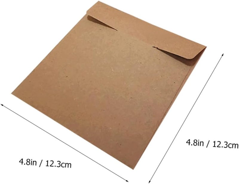 أكياس ورقية من نوع GALPADA Kraft Paper، عبوة 50 قطعة، بنية اللون، للأقراص المدمجة والبطاقات والدعوات وتغليف الأعياد - Image 2