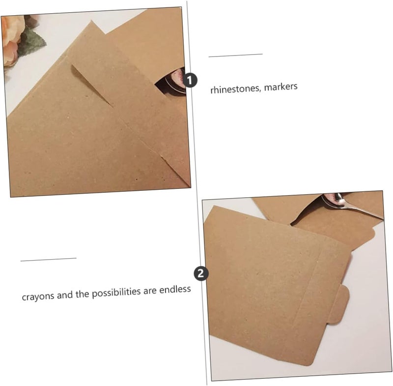 أكياس ورقية من نوع GALPADA Kraft Paper، عبوة 50 قطعة، بنية اللون، للأقراص المدمجة والبطاقات والدعوات وتغليف الأعياد - Image 3