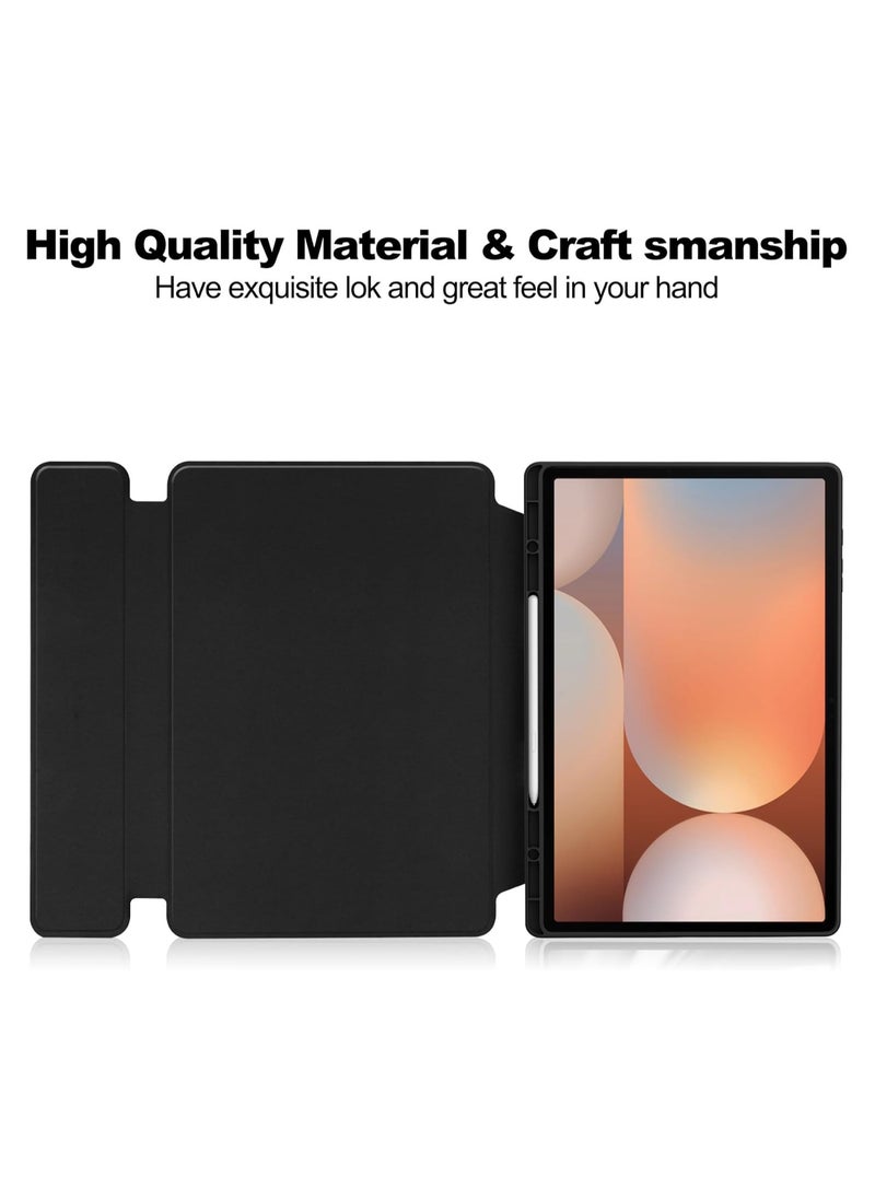 General - Phone case for Samsung Galaxy Tab S10 Ultra, soft leather pen tray design ultra-thin smart magnetic back, 360° rotating tri-fold stand case for Samsung Galaxy Tab S10 Ultra - Image 1