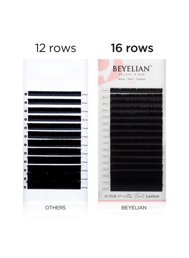 BEYELIAN رموش اصطناعية فردية 0.15 مم C Curl 10 مم رموش اصطناعية كلاسيكية غير لامعة للغاية رموش اصطناعية مسطحة بيضاوية الشكل خفيفة وناعمة ذات مظهر طبيعي للاستخدام في الصالونات الاحترافية - Image 5