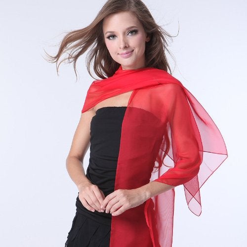 Tapp Collections Fashionable Solid Color Chiffon Scarf - Purple - Image 3