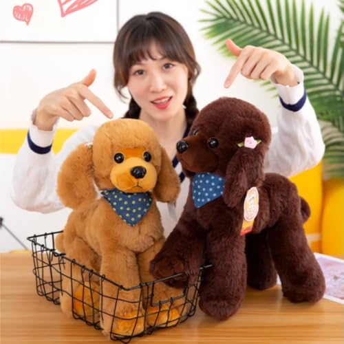 OPHRBU Poodle Plush Toys Soft and Cute Poodle Plush Toys Pillows Cushions The Best Gift for Your Family and Friends 1 pc Yellow 12 inches - Image 5