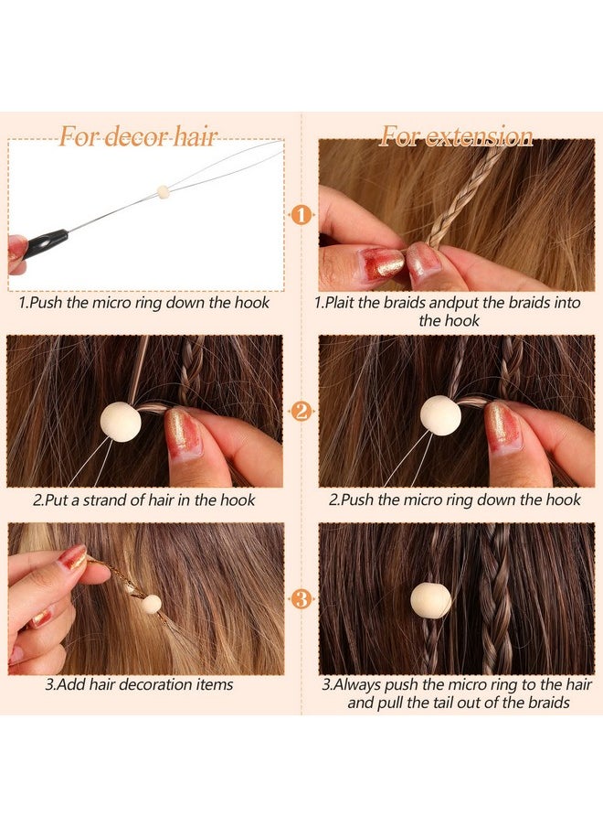 Chuangdi 20 Pieces Hair Extension Loop Needle Threader Pulling Hook Needle Bead Device Tool For Hair Or Feather Extensions Supplies Diy Hook Tool Black Loop Tools  - Image 4