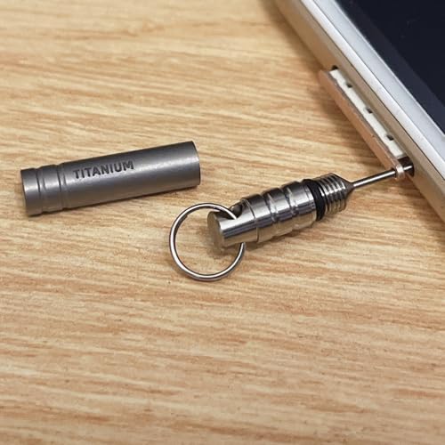 LXQQFUN Titanium SIM Card Tray Removal Tools, Eject Pins Tools, Ejector Pins Needle Remover, EDC Portable Key Pendant - Image 3