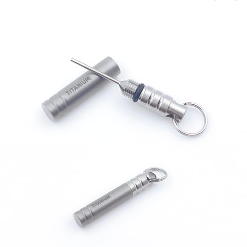 LXQQFUN Titanium SIM Card Tray Removal Tools, Eject Pins Tools, Ejector Pins Needle Remover, EDC Portable Key Pendant - Image 1