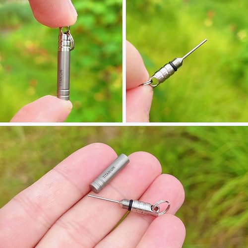 LXQQFUN Titanium SIM Card Tray Removal Tools, Eject Pins Tools, Ejector Pins Needle Remover, EDC Portable Key Pendant - Image 4