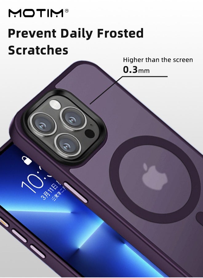 Motim - iPhone 15 Pro Magsafe Case, Clear Matte Magnetic Yellowing-Resistant Drop Protection Phone Case Cover, Slim Thin Anti-Scratch Hard Back Shockproof Magnetic Cover - Image 1