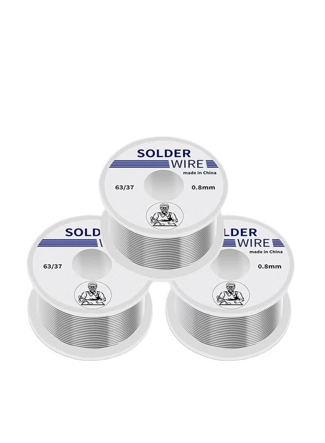 3Pcs Solder Wire For Electronic Soldering Tin Lead Rosin Core Solder Wire Wick Repairing Wires Circuit Board Jewellery 63 To 37 0.8MM100g - Image 1