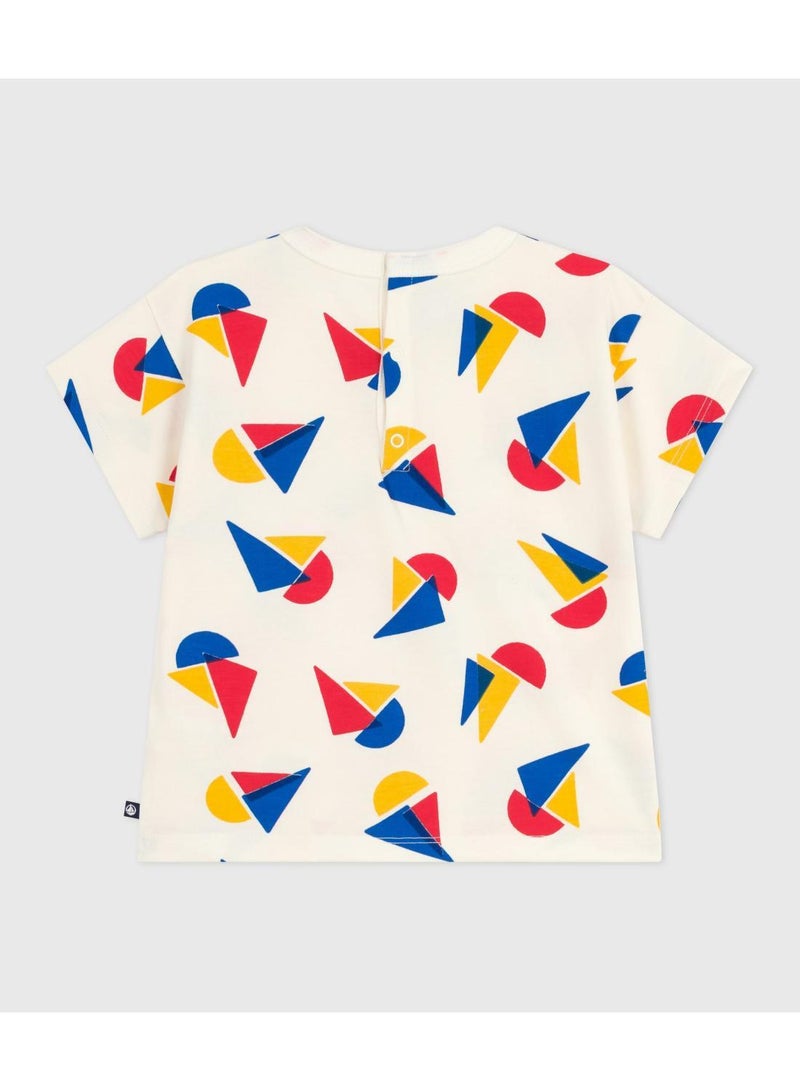 Petit Bateau Babies' short-sleeved boat-print cotton T-shirt - Image 2