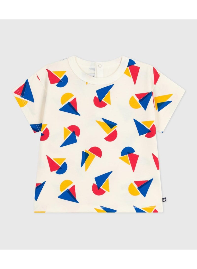 Petit Bateau Babies' short-sleeved boat-print cotton T-shirt - Image 1