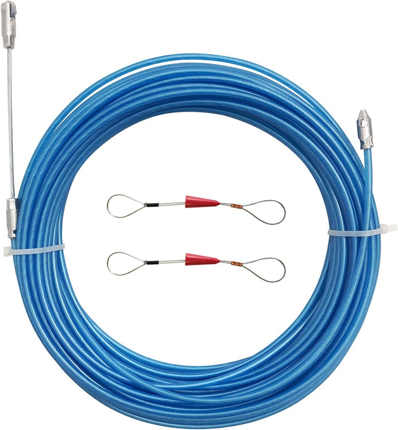 VGongTech 10m 33 Feet Electrical Fish Tape Wire Puller Kit Through Wall Wire Threader Fish Cable Fastener Stainless Steel Wire Cable Puller Wire Guide Device - Image 1