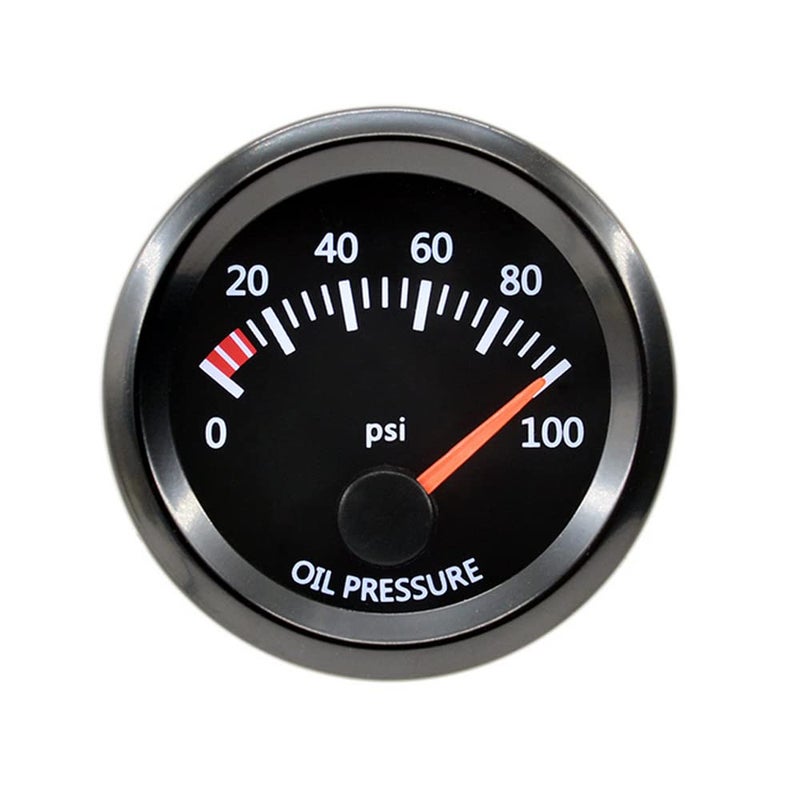 ESUPPORT Universal Car 52mm Pointer Oil Pressure Gauge Meter Kit Press PSI White LED Light Pointer Indicator Dail Display Electronic