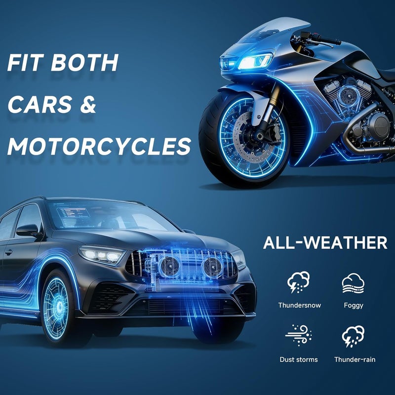 FARBIN Horns Loud Electric Car Horn Supertones 12V Horn High/Low Tone Twin Horns Kit (black) - Image 3