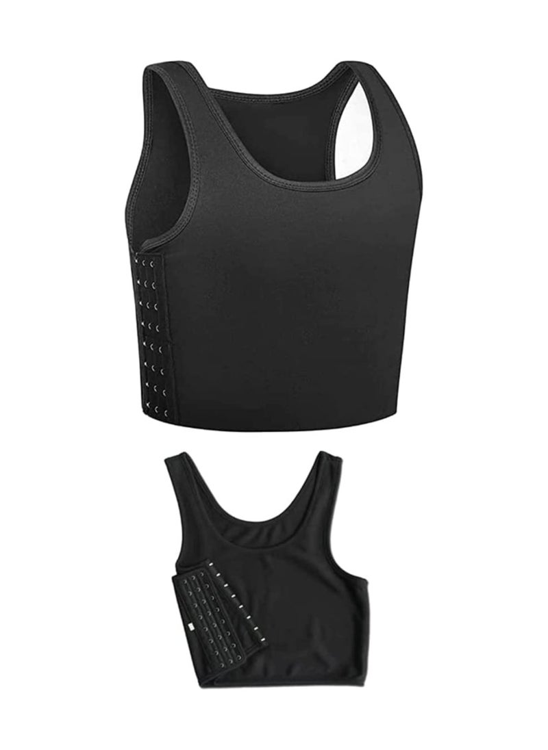SYOSI - Women's Casual Sport Chest Vest, Women Breathable Cotton Elastic Band Chest Binder Tank Top, for Chest Breathable Sports Bra Binder Women's Bustiers Corsets, Four Seasons Sports Tank Tops (Size:XL) - Image 1