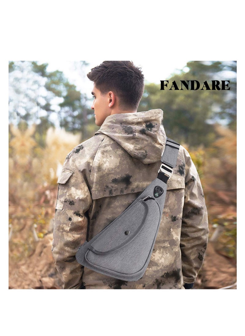 KASTWAVE Sling Bags, Mens Shoulder Unbalance Backpacks Ultra-Light Chest Pack Multipurpose Crossbody Bags Boy Outdoor Sport Travel Gym Running Hiking Daypack Cycling Hiking Camping Outdoor Travel Bag (Gray A)  - Image 2
