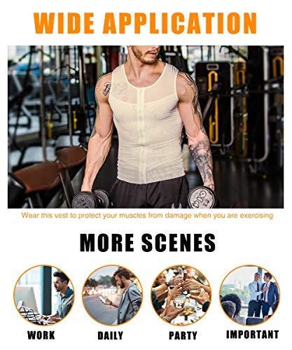 NonEcho Men Shapewear Compression Shirts Undershirts Slimming Body Shaper Waist Trainer Tank Top Vest with Zipper - Image 5
