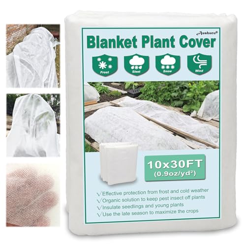 aushucu 10ft x 30ft Plant Covers Freeze Protection 0.9oz/yd² Garden Fabric Floating Row Cover for Winter Plant Blanket Frost Cloth Plant for Outdoor Plants Vegetables, Insect Protection… - Image 1