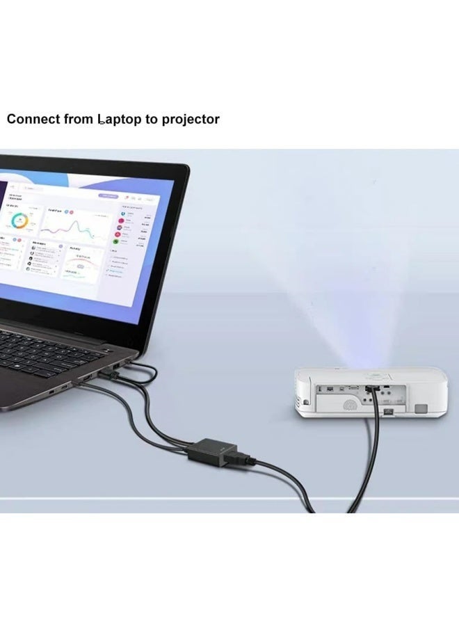 Apluynm VGA to HDMI Converter with Audio, Uni-Directional 1080P High-Definition Adapter, Male VGA Source Output to HDTV Monitor with HDMI for Old Computer, Laptop, Projector - Image 2