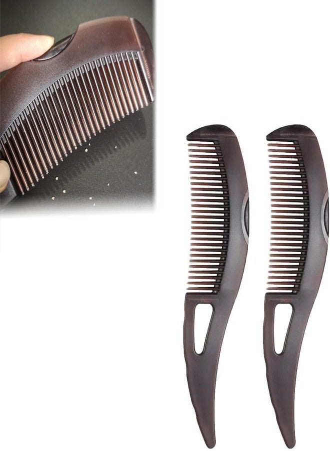 Calyrex 2 Pcs Creative Dandruff Comb, Scalp Sweep Detoxing Energy Comb, Plastic Press Button Hollow Tooth Hairbrush for Scalp Care Massage Cleaning and Oil Removal - Image 1