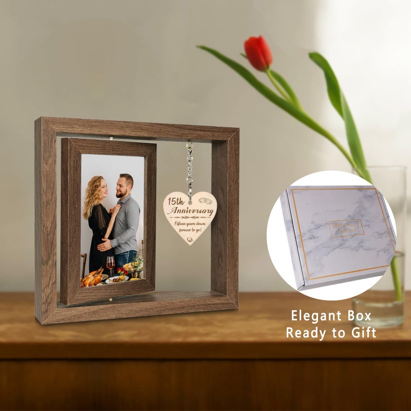 EYITUPC 15 Year Anniversary Picture Frame Gifts for Her 15th Wedding Anniversary Frame for Wife Couple - Image 2