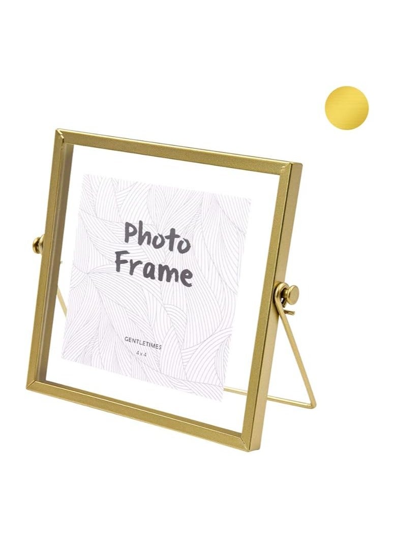 مجموعة إطارات الصور الزجاجية – إطار صور هندسي معدني عصري مع غطاء من زجاج شبكي، عرض زخرفي أنيق للمنزل والمكتب - Image 1