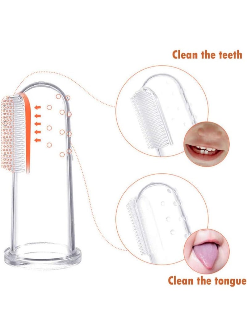 فرشاة أسنان للأطفال الصغار للتدريب على التسنين - فرشاة أسنان ناعمة للأطفال الرضع وفرشاة تنظيف الفم وتدليك لتدريب طفلك على عادات الفم الصحية مع حقيبة سفر وردية اللون - Image 3