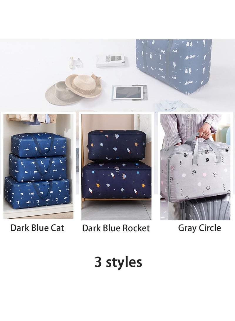 Oxford Clothing Storage Bag, Moving Bag With Hand Strap, Space-Saving Quilt Storage Bag, Washable And Large Capacity, Suitable For Camping, Moving, Travel/70*50*30cm  - Image 3