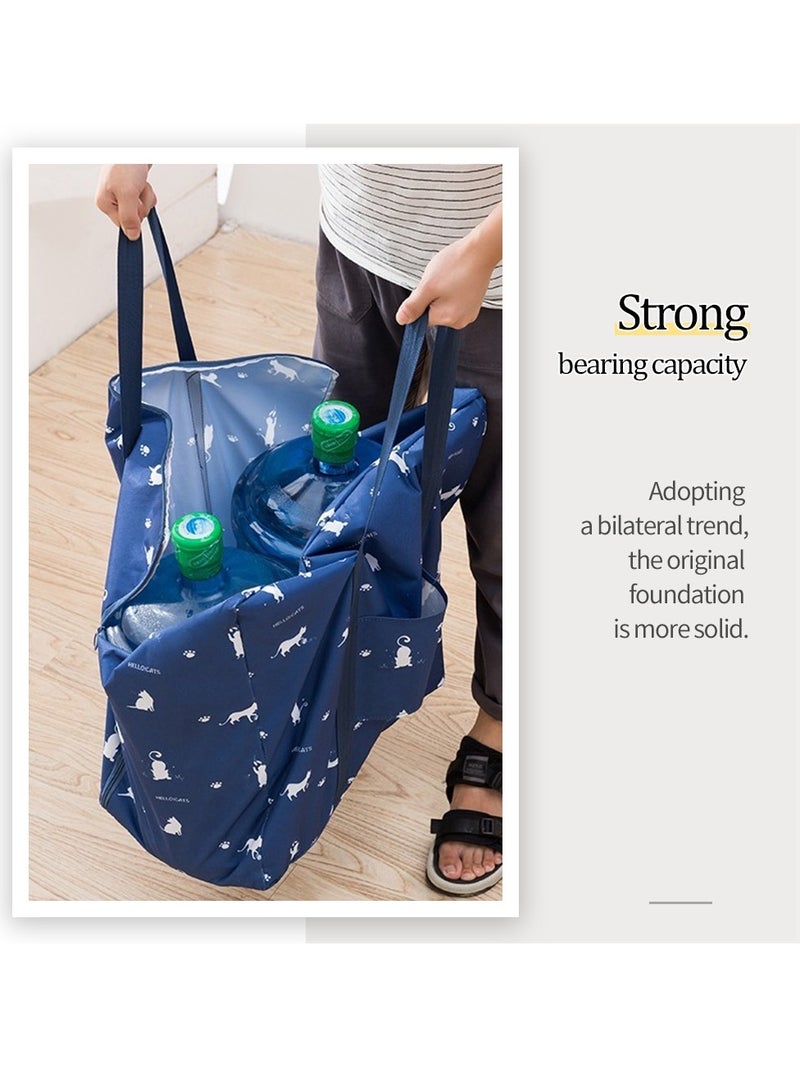 Oxford Clothing Storage Bag, Moving Bag With Hand Strap, Space-Saving Quilt Storage Bag, Washable And Large Capacity, Suitable For Camping, Moving, Travel/70*50*30cm  - Image 5