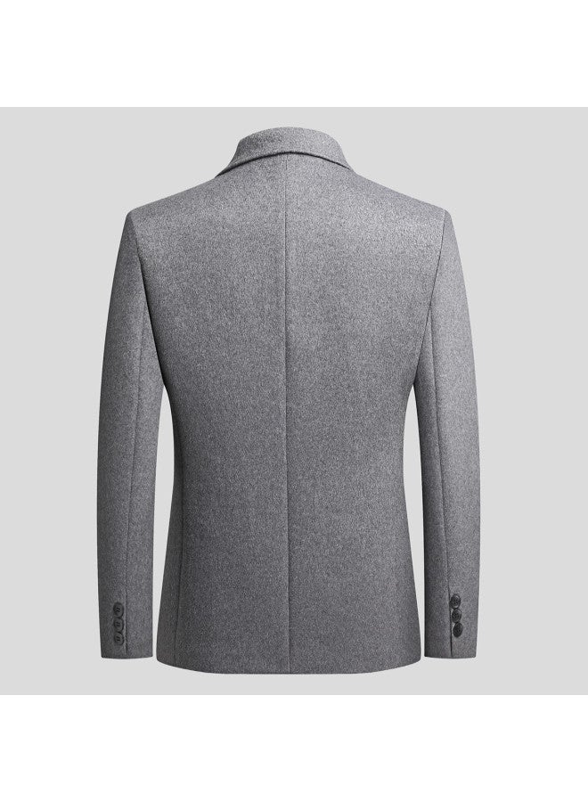 Tucano men's Thickened Wool Blazer For Business Casual Wear In Fall/winter - Long Sleeve Warm Suit Jacket - Image 3