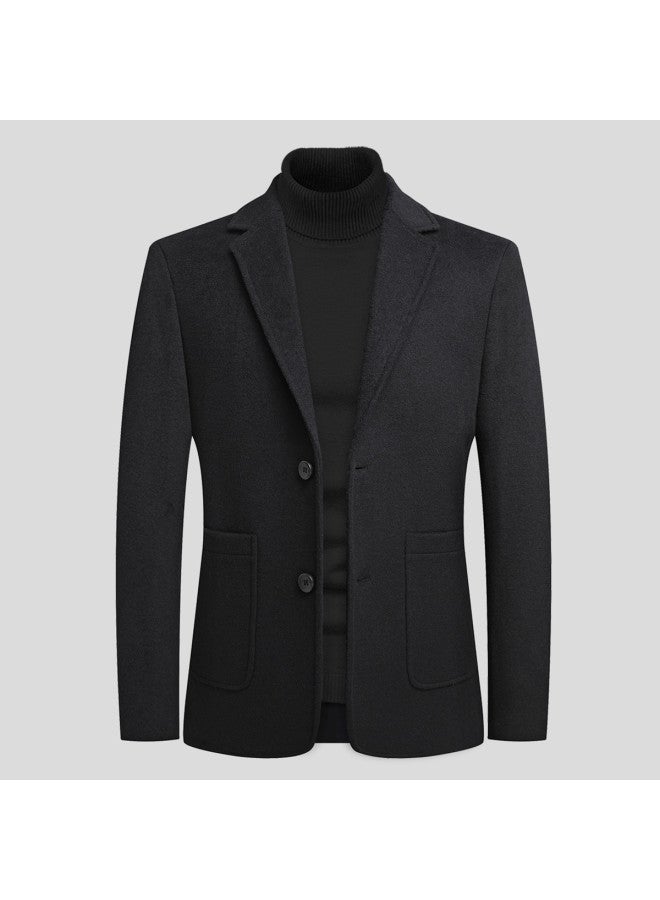 Tucano men's Thickened Wool Blazer For Business Casual Wear In Fall/winter - Long Sleeve Warm Suit Jacket - Image 2