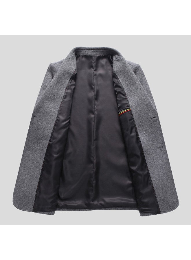 Tucano men's Thickened Wool Blazer For Business Casual Wear In Fall/winter - Long Sleeve Warm Suit Jacket - Image 4