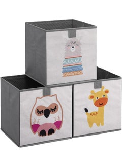 Navaris Navaris Set of 3 Storage Boxes – 3 x Foldable Trays 28 x 28 x 28 cm for Storing Toys, Clothes, Supplies and Accessories for Baby Children  - Image 1