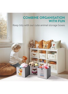 Navaris Navaris Set of 3 Storage Boxes – 3 x Foldable Trays 28 x 28 x 28 cm for Storing Toys, Clothes, Supplies and Accessories for Baby Children  - Image 3
