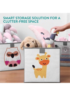 Navaris Navaris Set of 3 Storage Boxes – 3 x Foldable Trays 28 x 28 x 28 cm for Storing Toys, Clothes, Supplies and Accessories for Baby Children  - Image 4