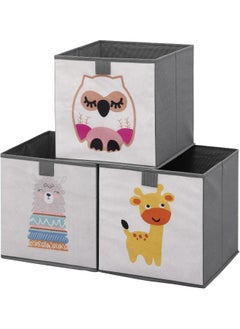 Navaris Navaris Set of 3 Storage Boxes – 3 x Foldable Trays 28 x 28 x 28 cm for Storing Toys, Clothes, Supplies and Accessories for Baby Children  - Image 2