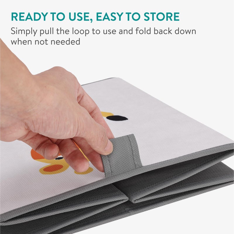 Navaris Kids Storage Cubes Set of 3 - Kids Cube Fabric Organizer Storage Bins - Foldable Cloth Cube for Childrens Bedroom Baby Nursery - Book Toy Bin Cubby Storage - Grey - Image 5