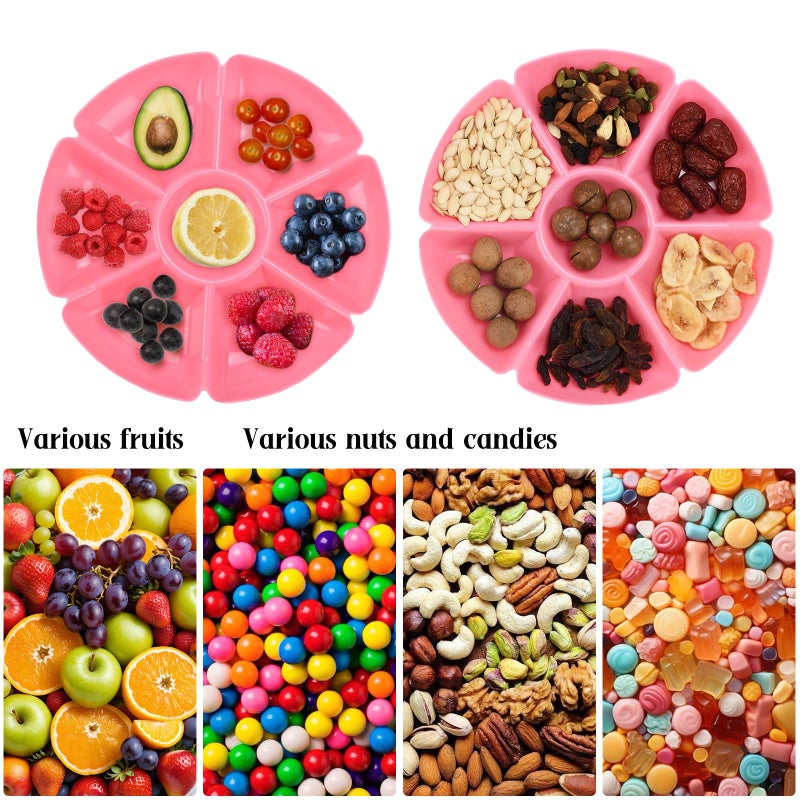 Zalaxt 12 Pcs Plastic Snack Serving Tray, Chip and Dip Serving Tray, Sectioned, Divided Plates Platter for Snack, Nuts, Candy, Dried Fruit, Veggies - Image 4