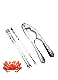 SYOSI Stainless Steel Nuts Cracker Seafood Nutcracker Tool Walnut Pecan Shellfish Crab Claw Leg Lobster Shell Opener Scooping Picks Tool Heavy Duty Finger Protector Cutting with Non-slip Handle