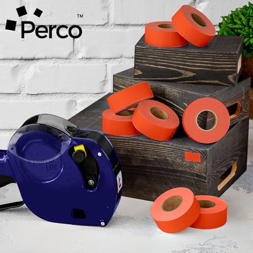 Perco 1 Line Fluorescent Red Labels - 8 Rolls, 1 Sleeve, 8,000 Blank Price and Date Gun Labels for Perco 1 Line Price and Date Guns - Made in USA - Image 5