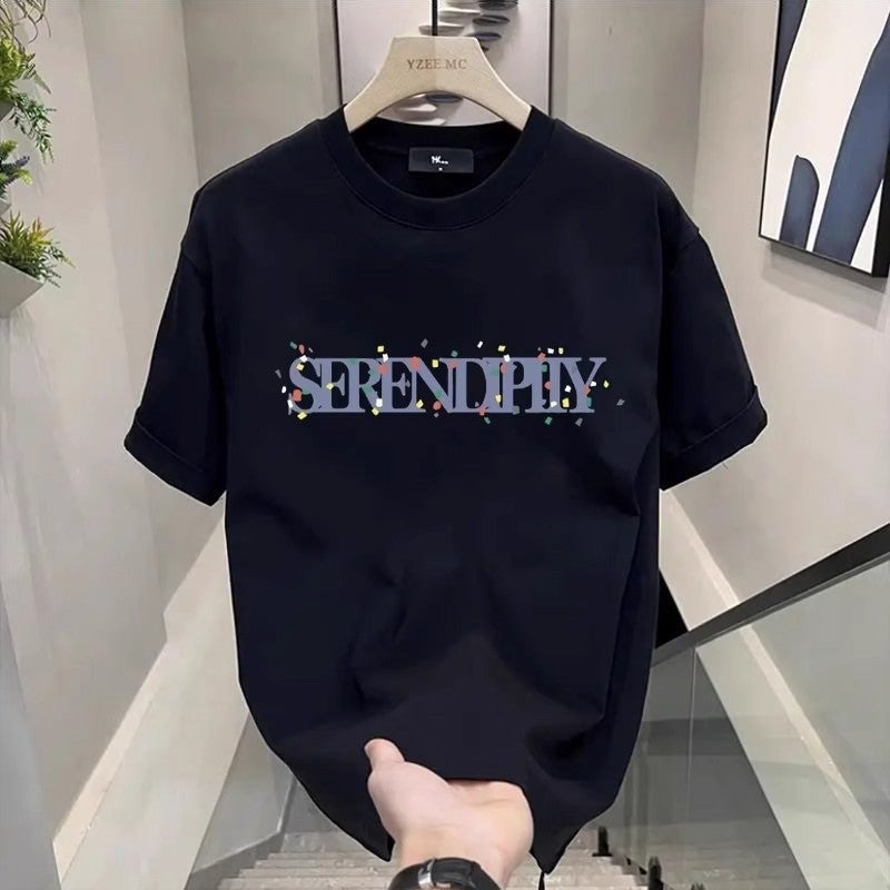 Heavyweight Short-Sleeve T-Shirt For Men, Summer 2025 Trendy Brand, Loose And Versatile, Youth Half-Sleeve Men'S Five-Point Sleeve Clothing - Image 3