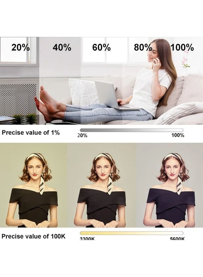 10 بوصة حلقة إضاءة LED مع حامل ثلاثي القوائم حامل هاتف سطوع قابل للتعديل - Image 4