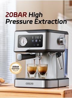 Cafelffe Espresso Coffee Machine With Milk Frother And Steamer 20Bar Pump Pressure Espresso Machine LCD Touch Screen Espresso Maker For Home Barista Or Office Latte Cappuccino Machine 1.5L  - Image 5