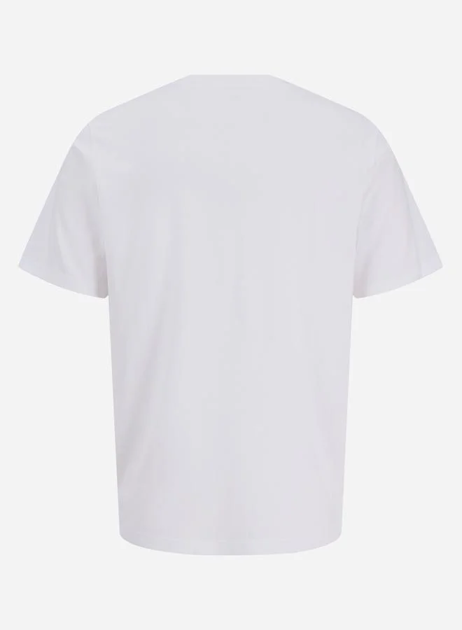 JACK & JONES White Crew Neck Logo Print T-Shirt