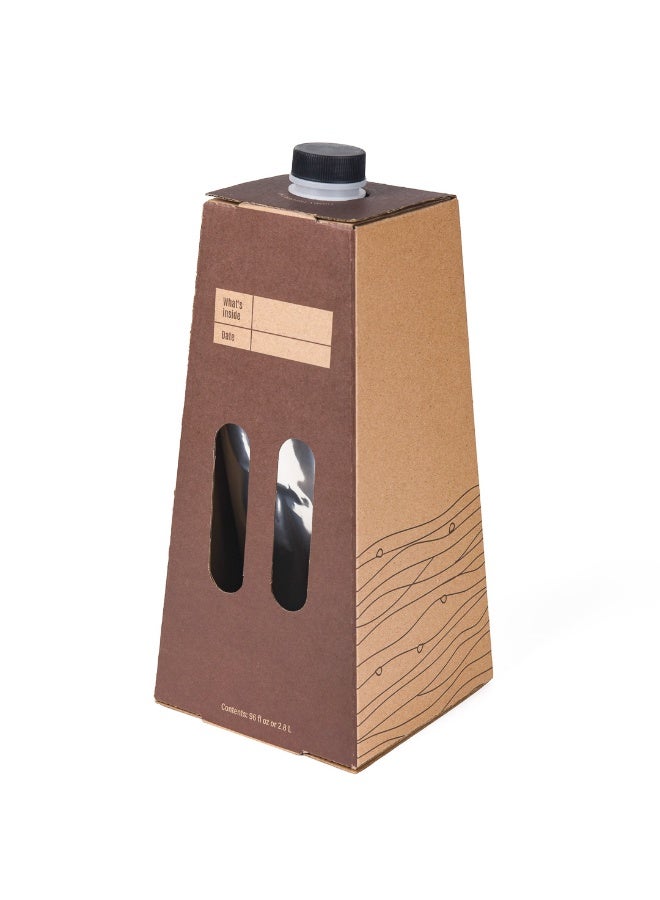 Restaurantware Cater Tek 96 Ounce Coffee To Go Containers, 10 Disposable Beverage Servers - With Handle, Insulated, Kraft Paper Coffee Box Containers, Portable, Serves Up To 12 Cups  - Image 1