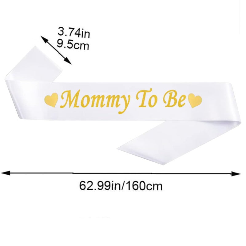 TOYXE Mommy to be Sash White and Gold Printed Pack of 1 Pc - Image 5